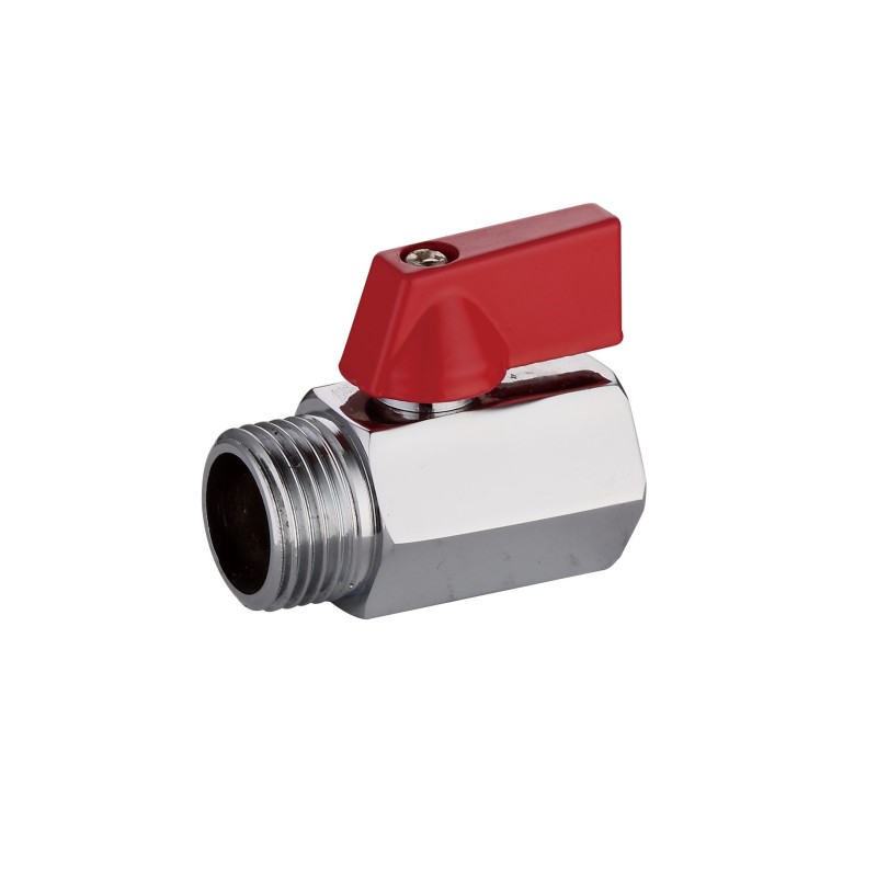 Válvula esfera mini M-H 1/2" (Roja)