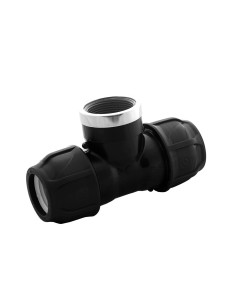 Te rosca hembra con refuerzo inox PE