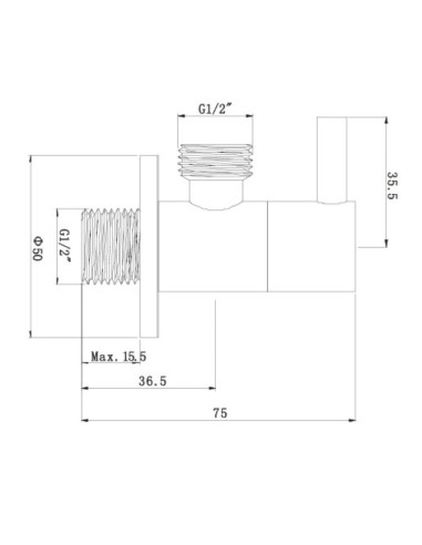 Válvula de escuadra redonda Zas negra 1/2"-3/8"-Fontanería-Eurodrill S.L.