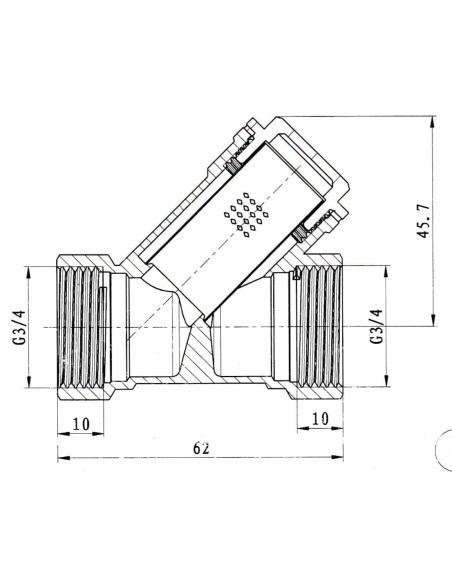Filtro angular 3/4"