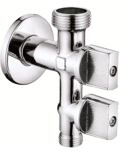 Válvula lavadora-lavabo vertical 1/2"x3/4"x3/8" (mando...