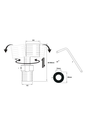 Kit excéntricas extensibles rotatorias-Grifería-Eurodrill S.L.