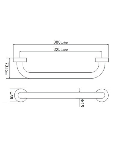 Barra 325 mm, INOX, brillo, fijación en inox-Accesorios de baño-Eurodrill S.L.
